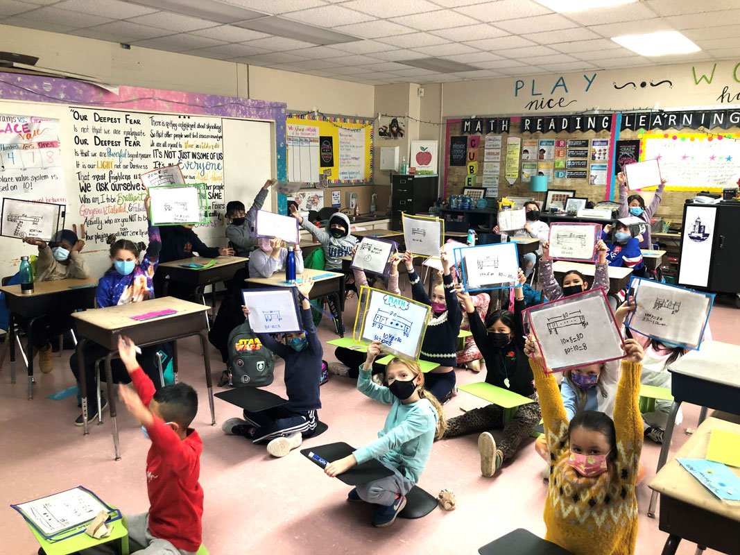 Math guru Greg Tang presented virtual math lessons for Flower Hill students 