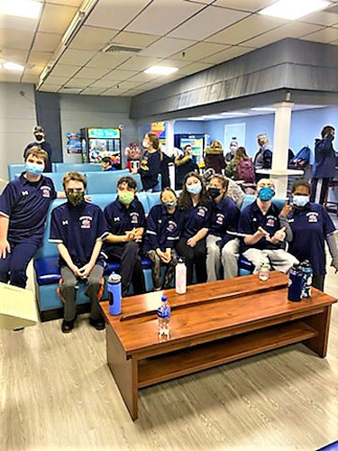 Some of the Blue Devil Unified bowling team members.