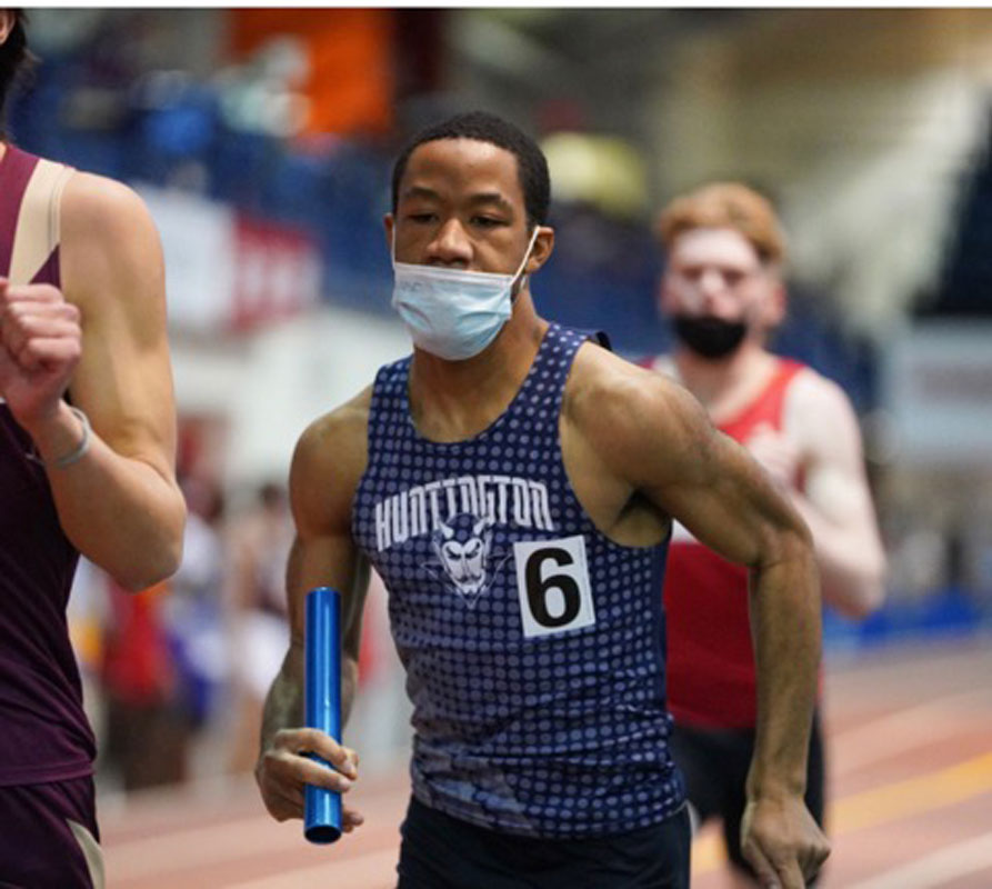  Jahmar Francis helped Huntington medal in the relays.   