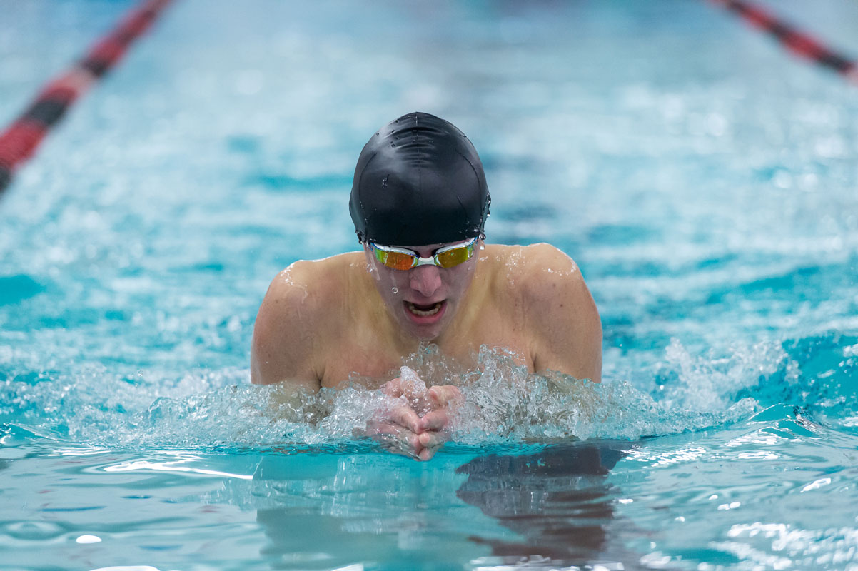 Huntington-Whitman-Harborfields boys swimmers topped Half Hollow Hills for the first time in 16 years (Darin Reed photo)