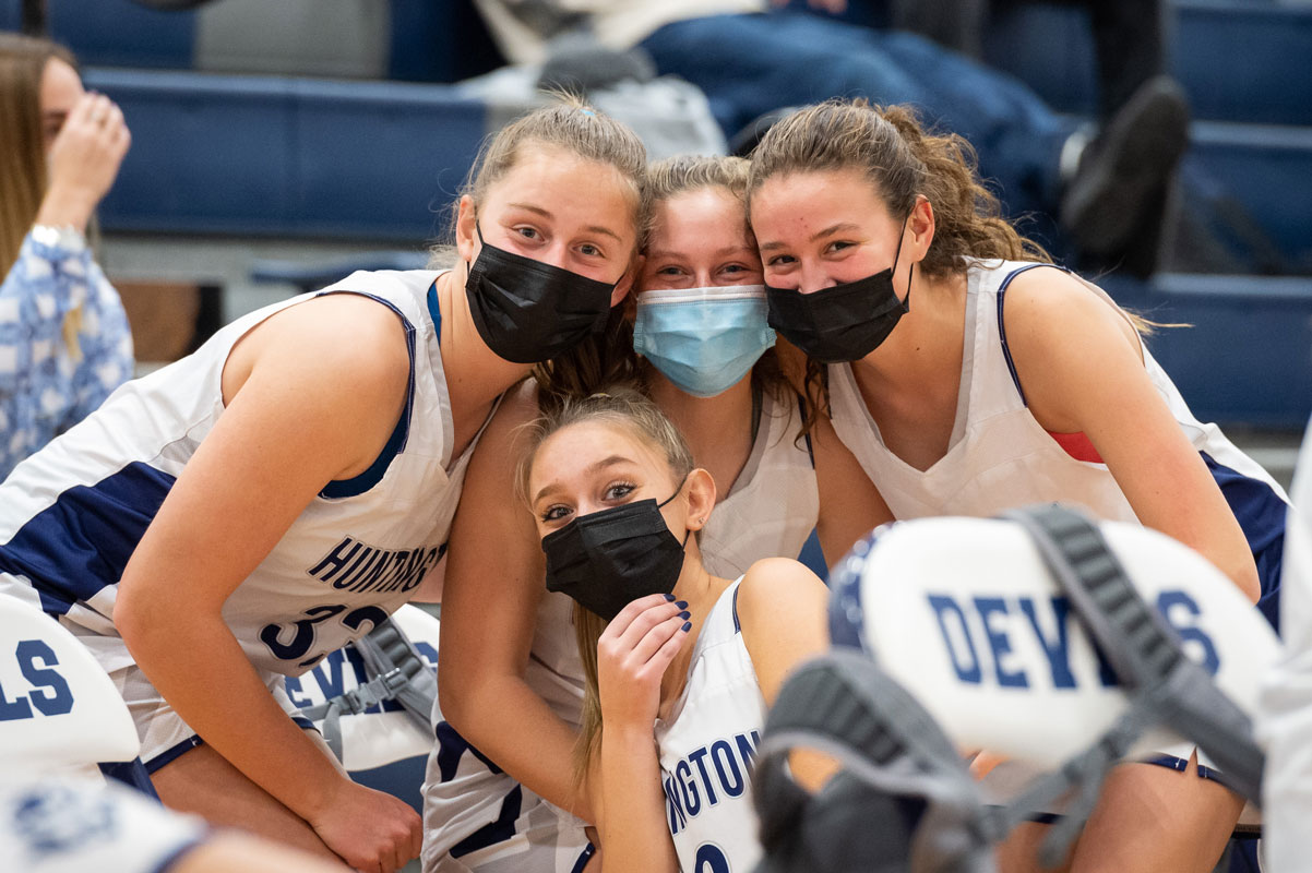 The Blue Devils are masked and ready for action. (Darin Reed photo.)