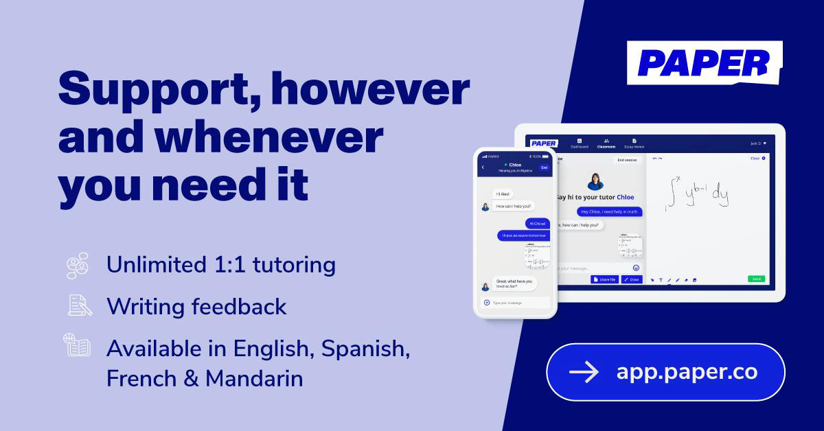 Huntington UFSD has partnered with Paper for round the clock online tutoring and help (3)