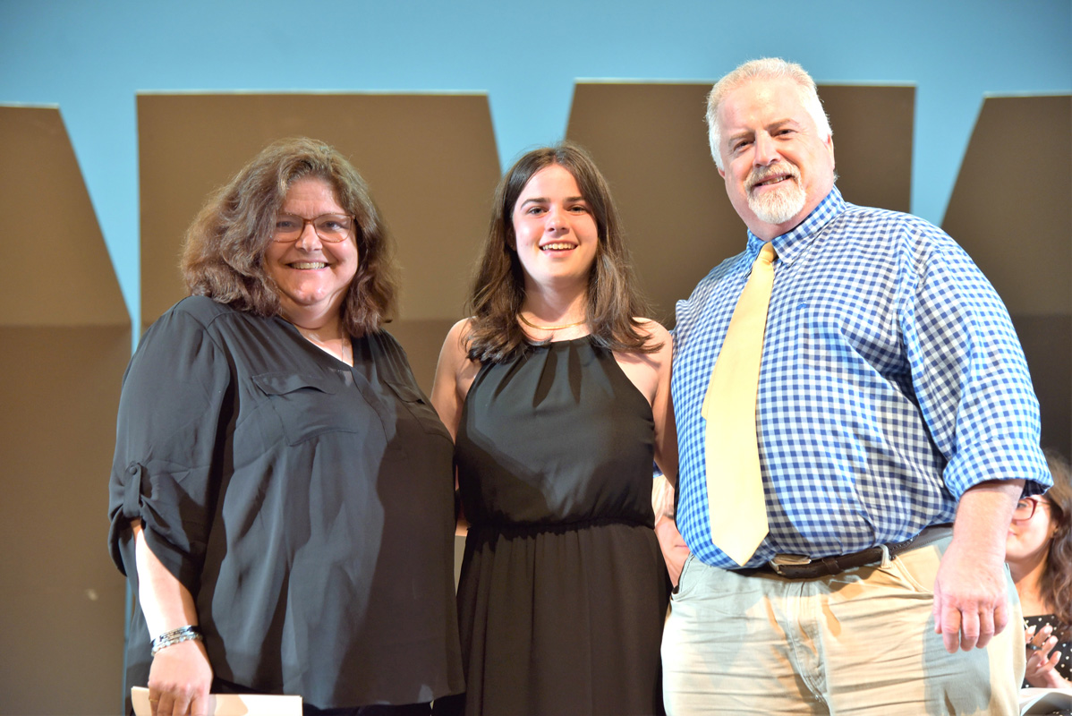Joseph Manaker Memorial Award recipient Caitlin Murtagh with Anne and Glen Manaker.  