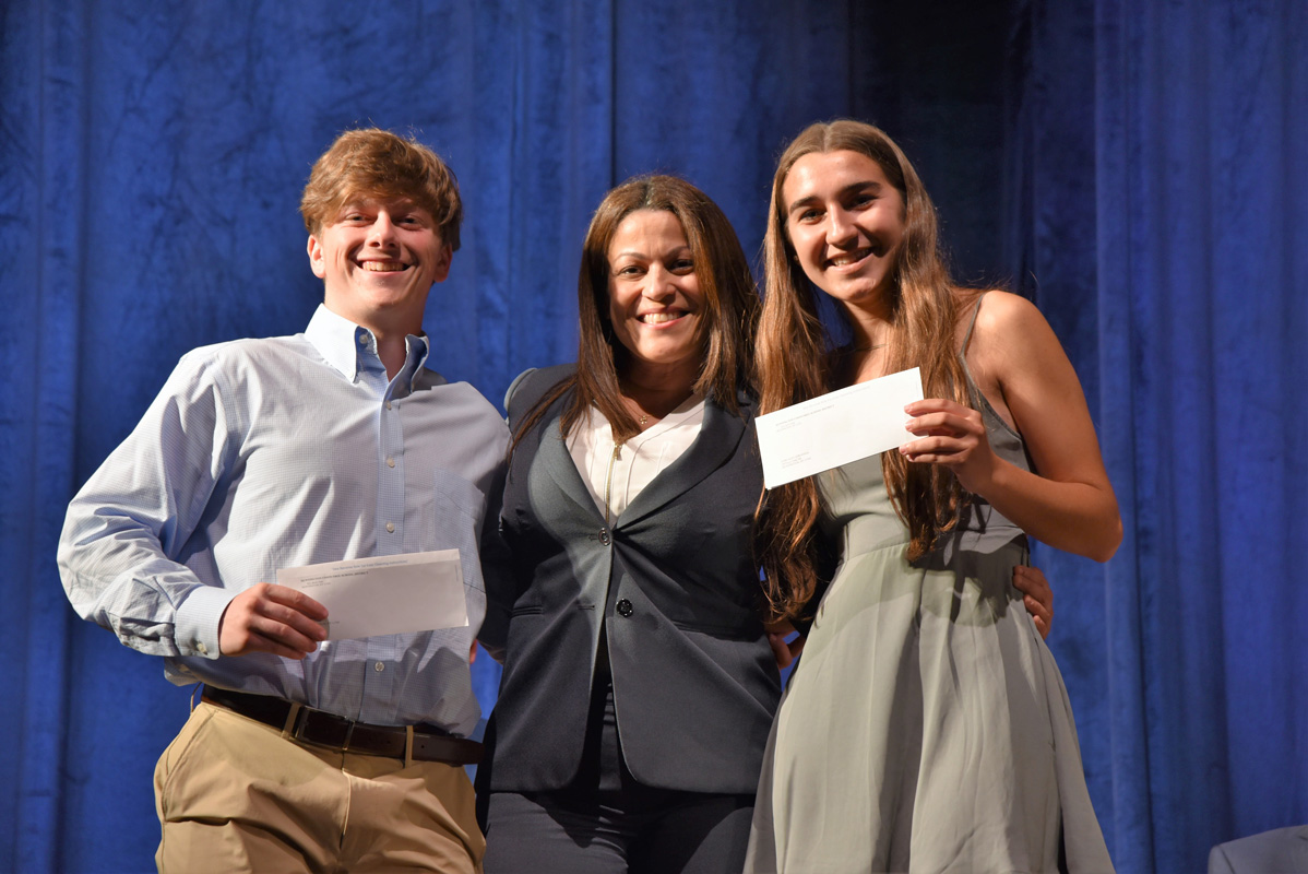 Judy Goris-Moroff with Italian Award recipients Ryan Porzio and Adrianna LoScalzo 