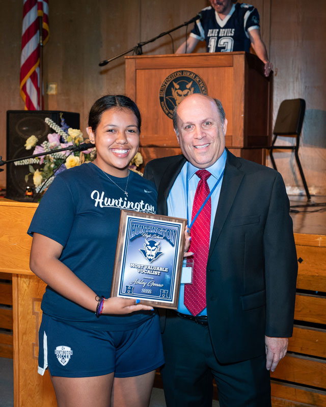 Ashley Genao with Director of Athletics Jim Hoops (Darin Reed photo.)
