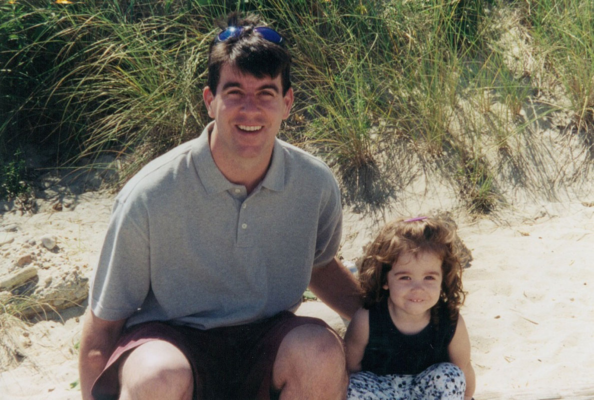 Alexa Edwards with her dad, 1984 Huntington High School alum Dennis Edwards.