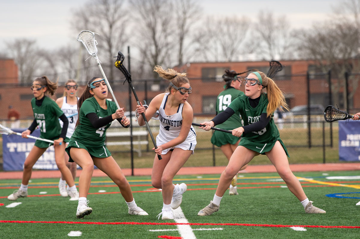 Katie Browne gets double teamed. (Darin Reed photo.)