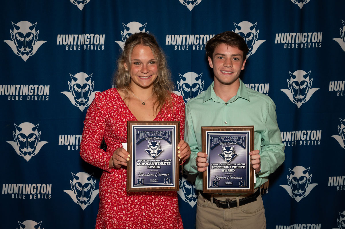Empire Automotive Group Scholar Athlete Award recipients Teddi Carnesi and Dylan Coleman. (Darin Reed photo.)