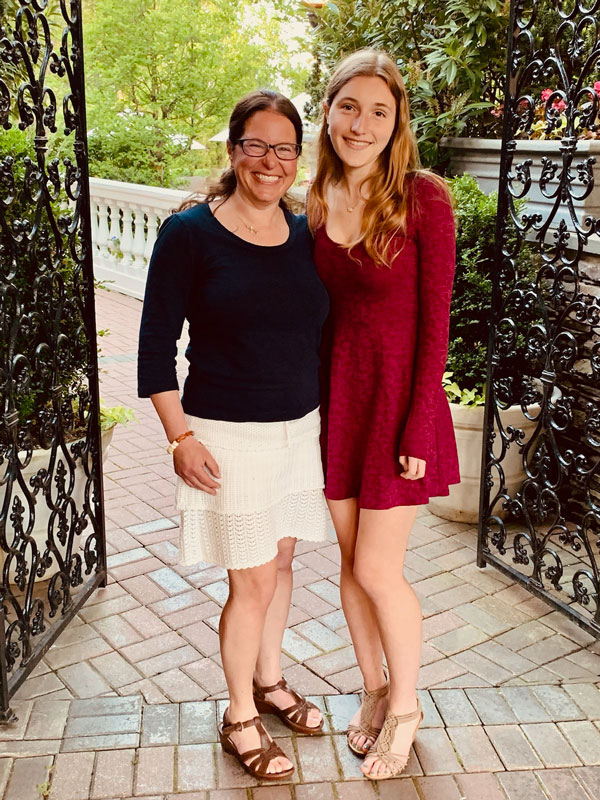 Huntington senior Kianna Criscuola with high school science teacher Stacey Byrnes.