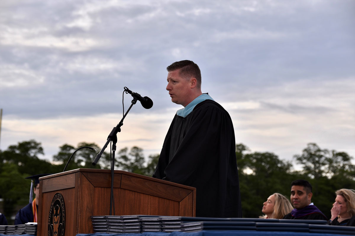 Principal Brenden Cusack will address the commencement crowd on Friday. (Darin Reed photo.)