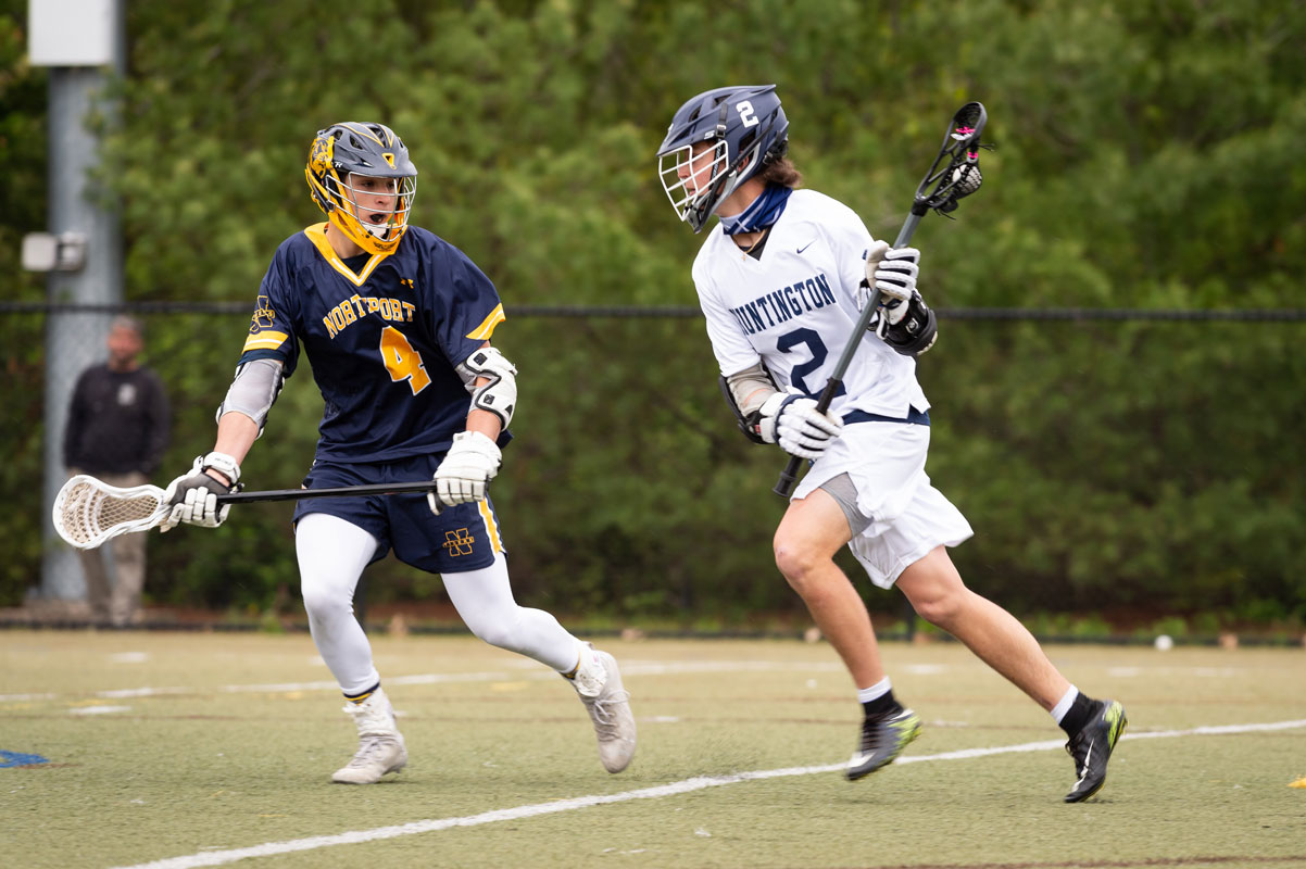 Liam Lennon (right) goes one on one against Northport. (Darin Reed photo)