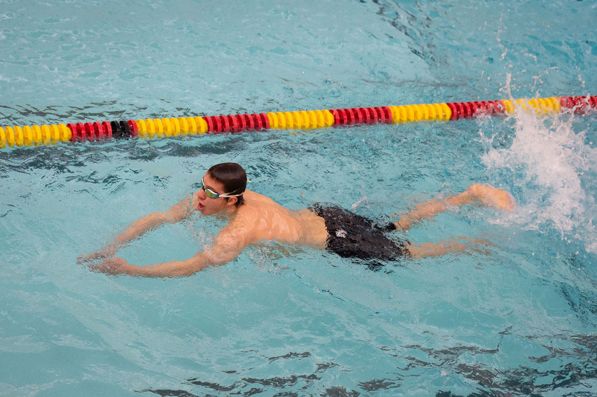 Jonathan Larice is one of five All-State swimmers for Huntington. (Darin Reed photo.)