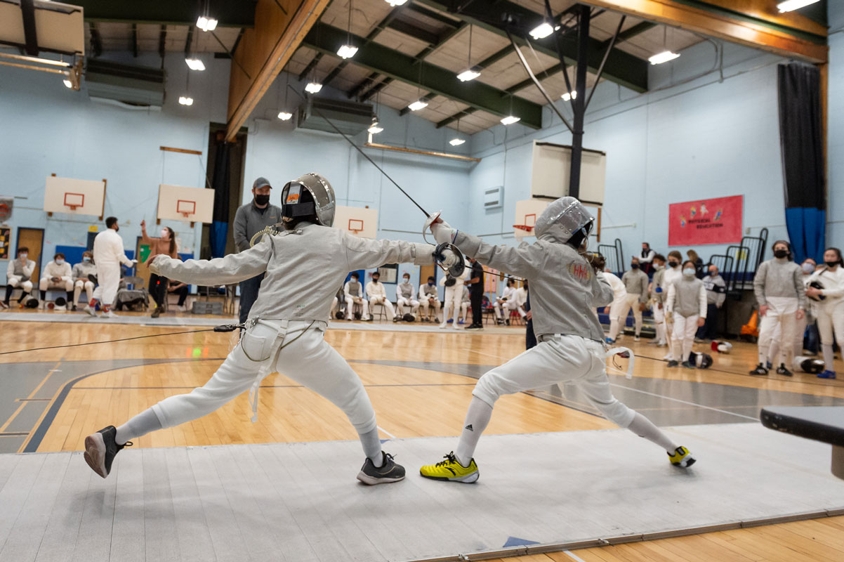 The Huntington girls' fencing team enjoyed a great season. (Darin Reed photo.)