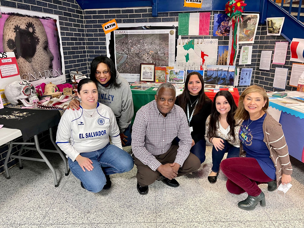 WL Finley teachers Mercedes Trejos, Alician Furman, Gueus Robert, Monica Aquilla, Michelle Viani, Ingrid Moreira