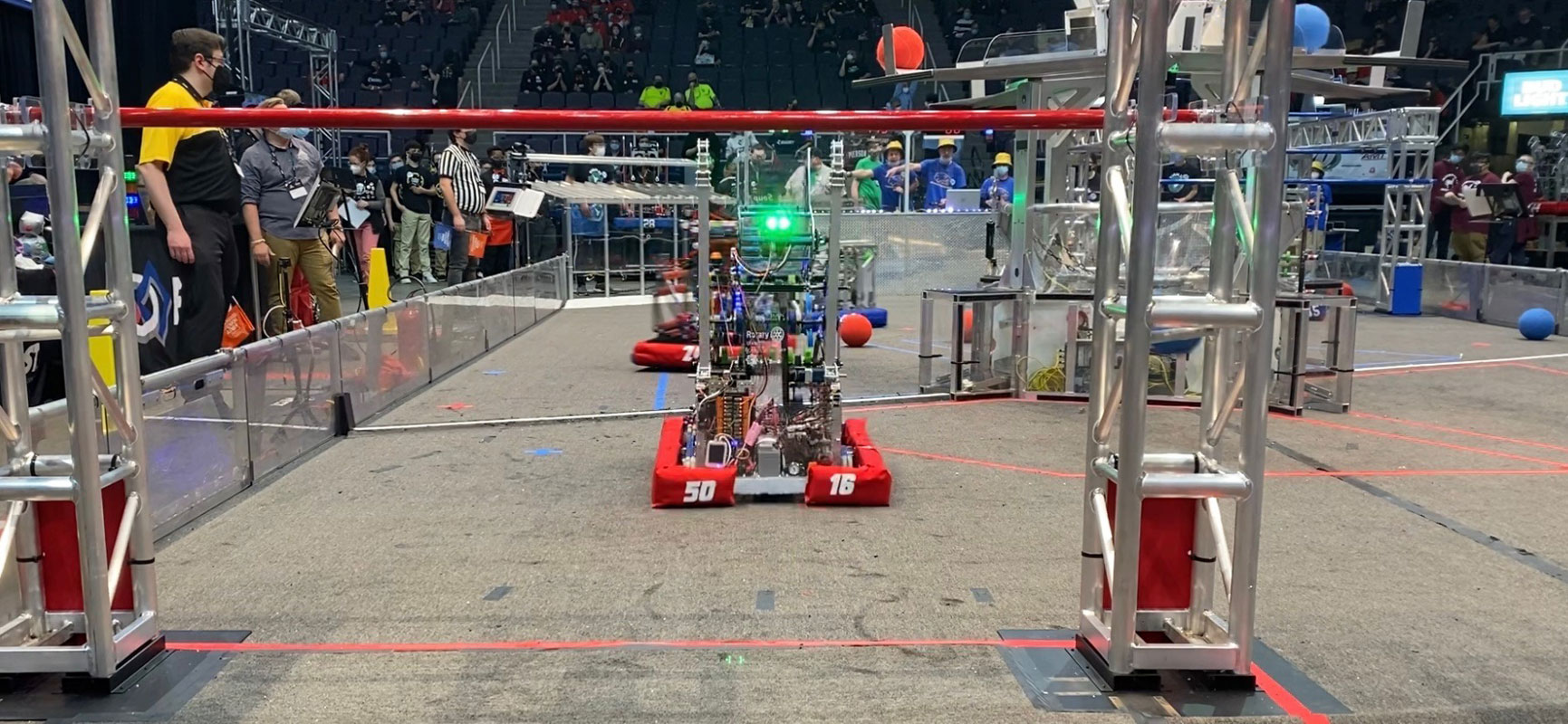 The Huntington Robotics robot in action in Albany.