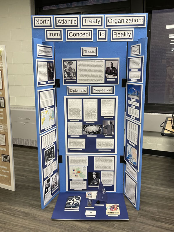 Sophie Bradford's individual exhibit on the North Atlantic Treaty Organization is exceptional.