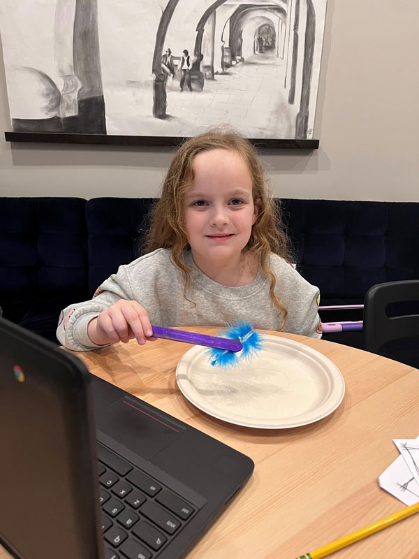 Florence Lago had fun at the reading and STEM night.