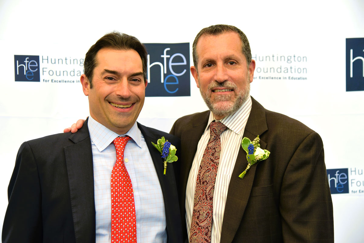 Huntington Foundation Spirit Award recipients Dr. James Paci and James W. Polansky.