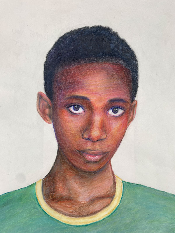 Junior Cecilia Kye created this portrait for the Memory Project.