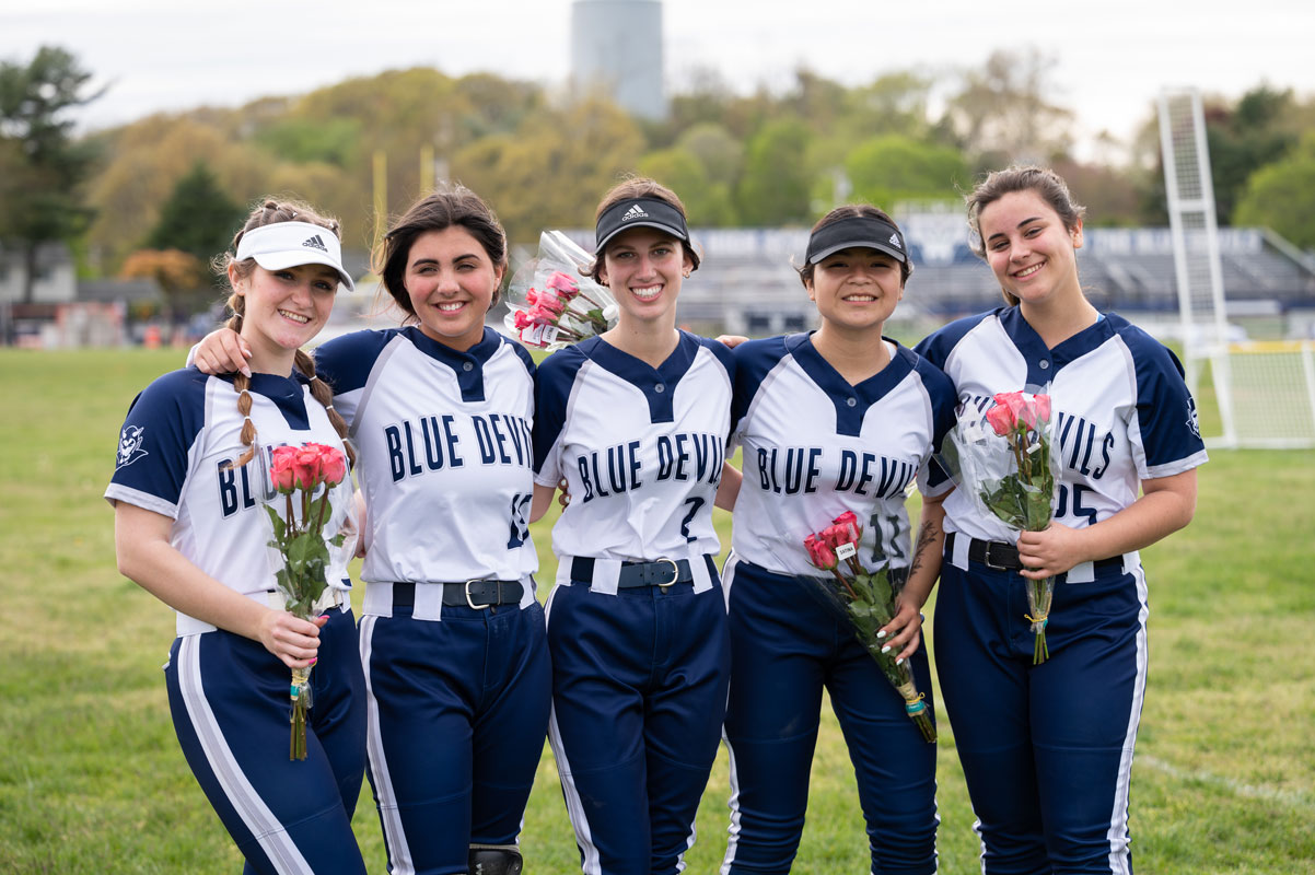 The Blue Devil softball team's five seniors were honored this week. (Darin Reed photo)
