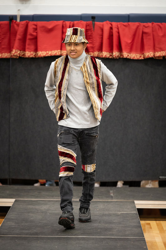 The fashion students took delight in modeling their designs. (Darin Reed photo)