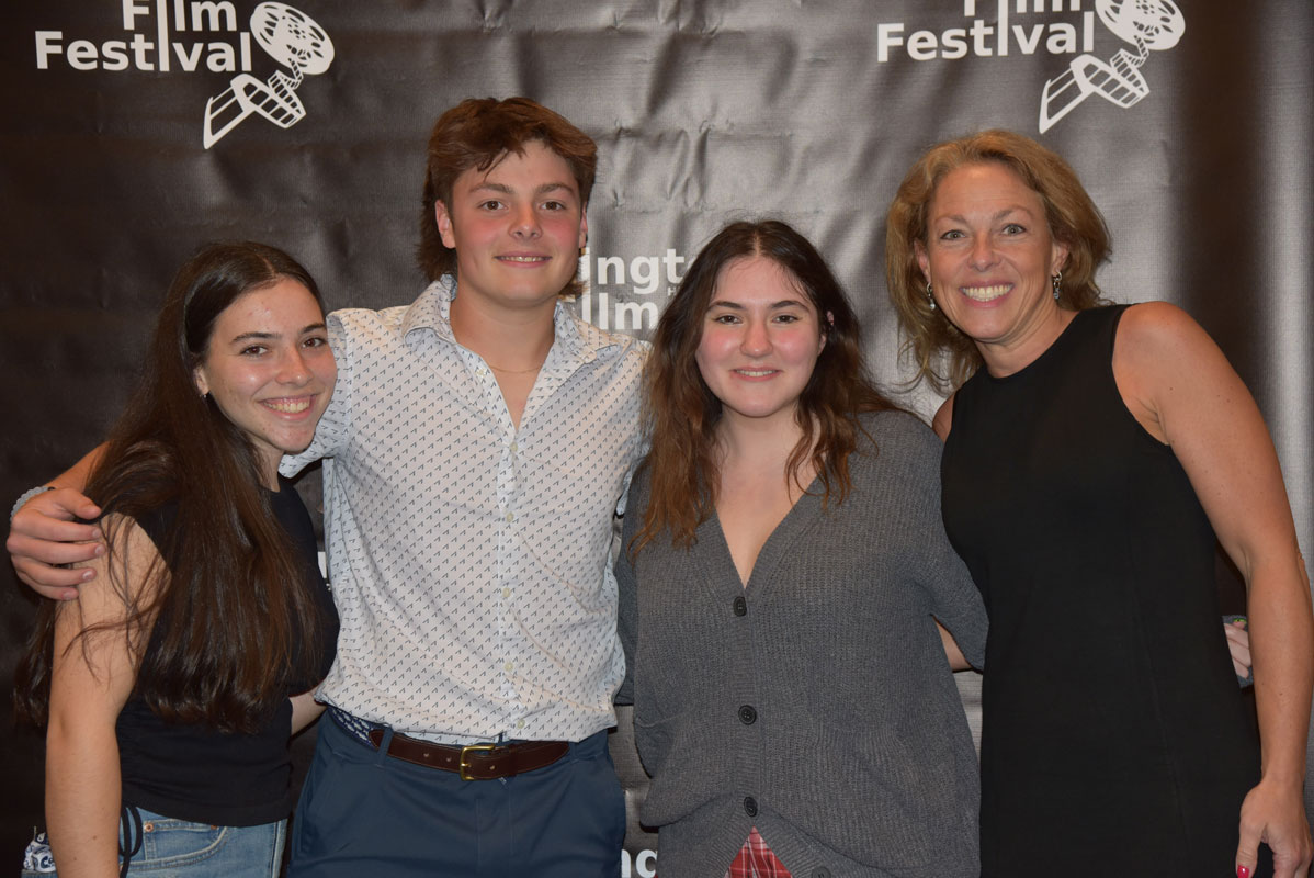 Eliza Walther, Jack O'Brien and Ally Kuster with teacher Heather Swan