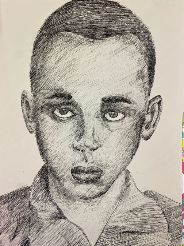 Senior Lauren Landolfi created this portrait for the Memory Project.