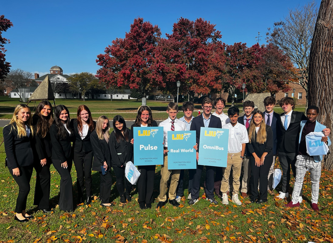 Huntington Virtual Enterprise students at the leadership conference at LIU Post. 