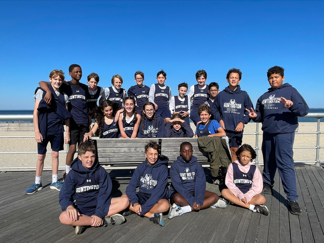 The Finley co-ed cross country team at Sunken Meadow State Park overlooking the Long Island Sound.
