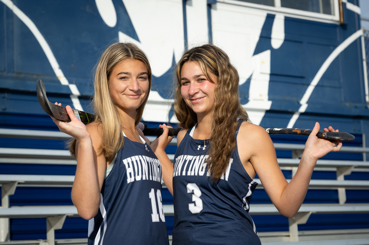 Huntington field hockey stars Charlotte and Laura Curtin. (Darin Reed photo)