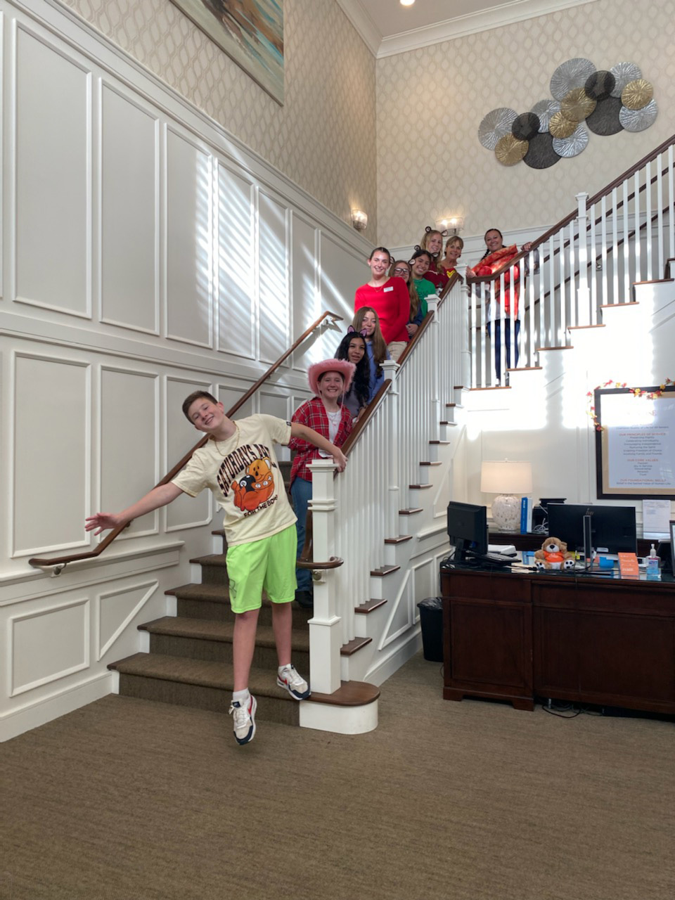 Grandfriends club members had fun on the visit to Sunrise Assisted Living.