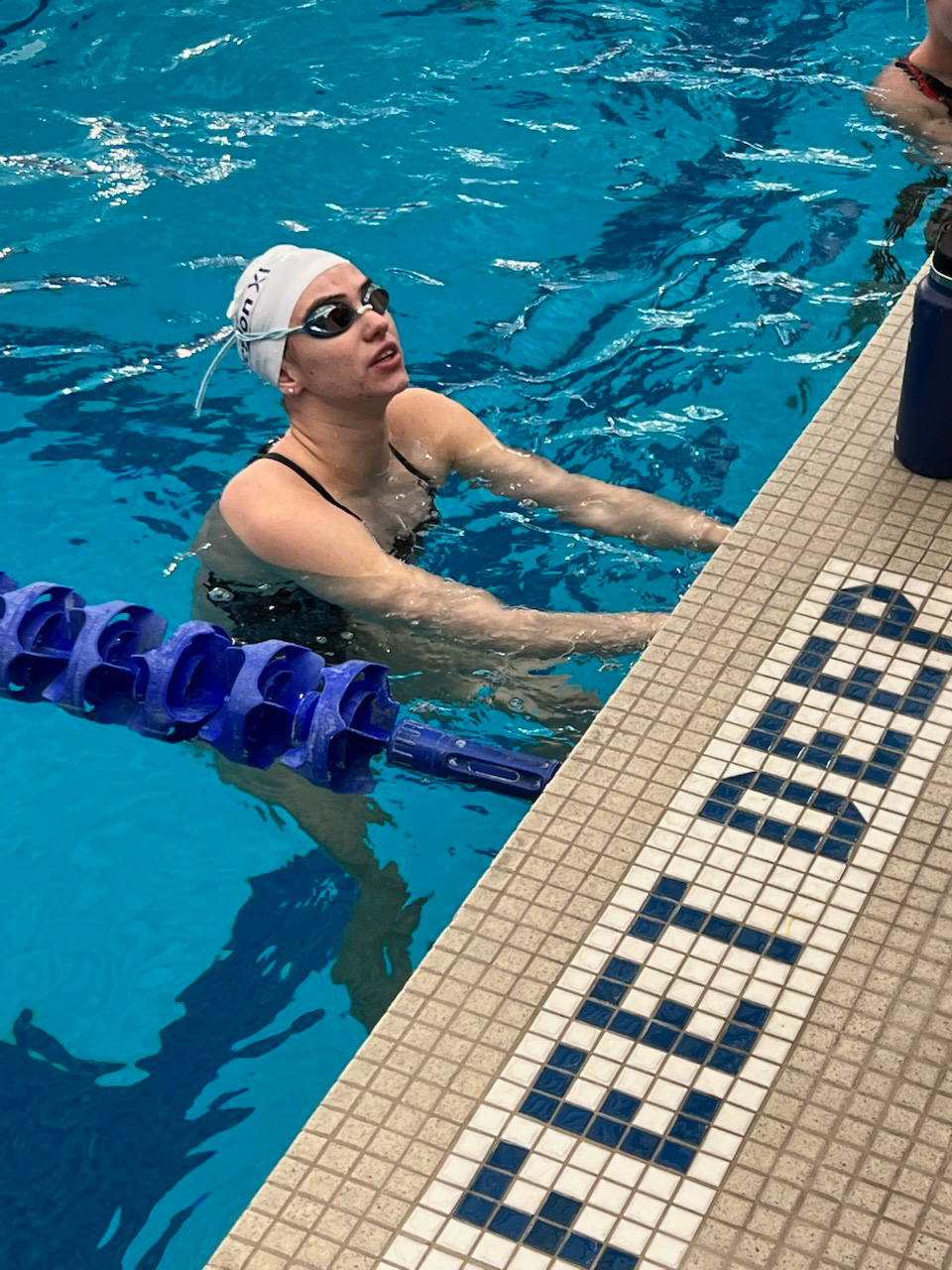 Kathryn Montefusco in the pool at the state championships in Rochester.