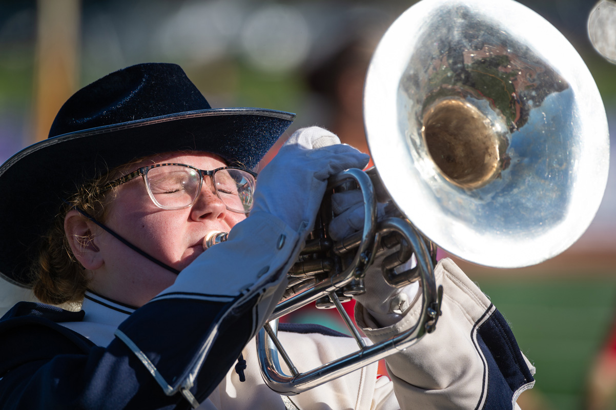 Blue Devil marching band members played their hearts out. (Darin Reed photo.)