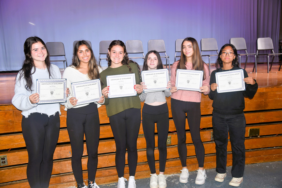 A happy group of new Science Honor Society members following the induction ceremony.