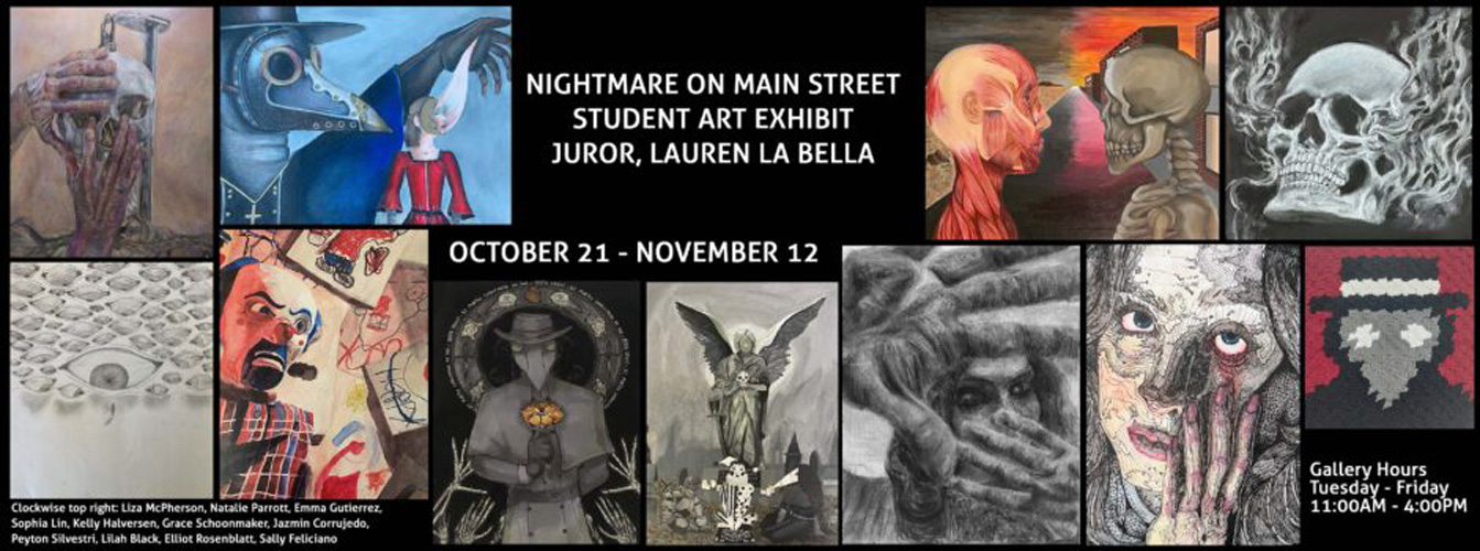 Huntington UFSD artists are participating in the Nightmare on Main Street exhibit.