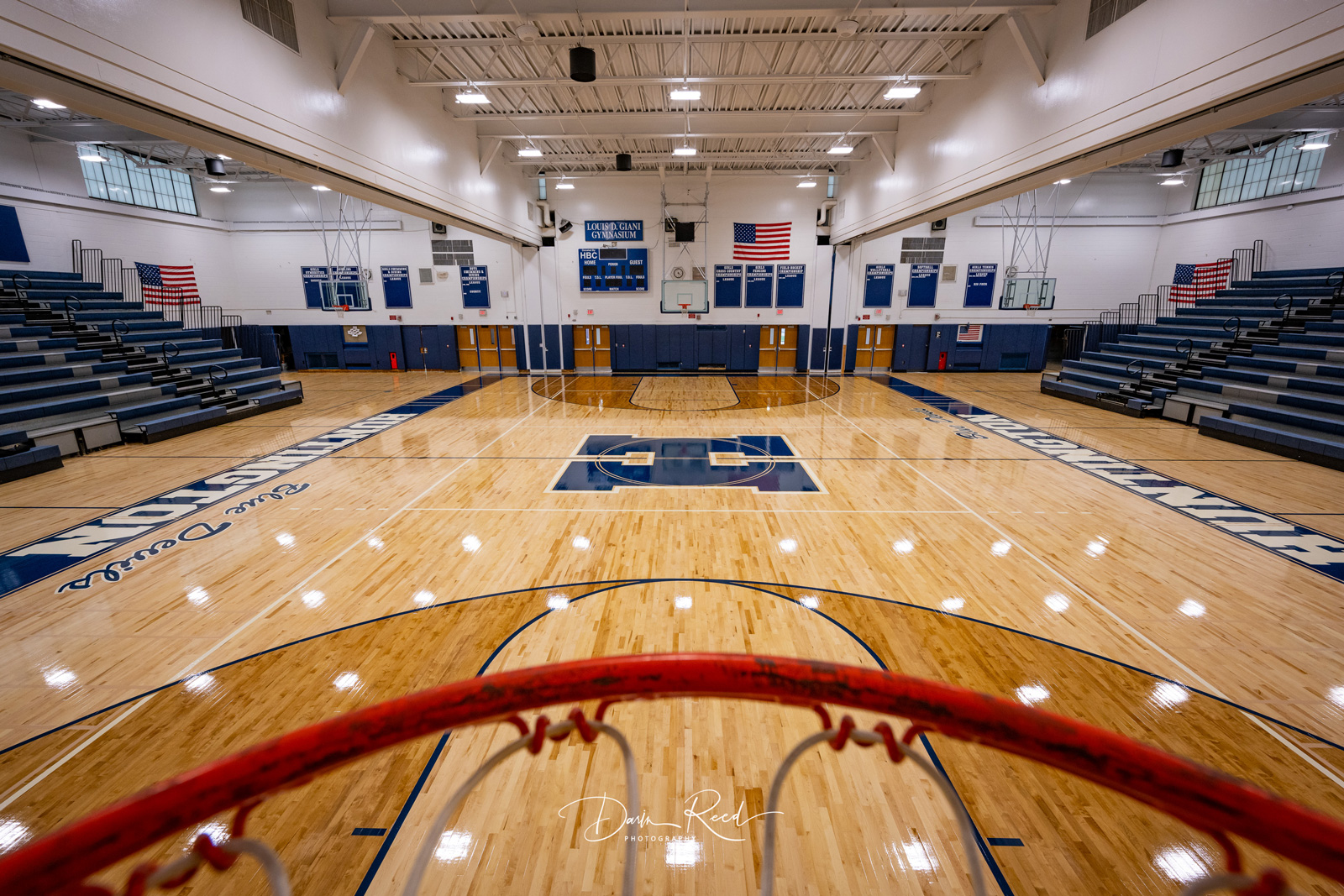  Huntington High School's new gym floor looks spectacular. (Darin Reed photo)  