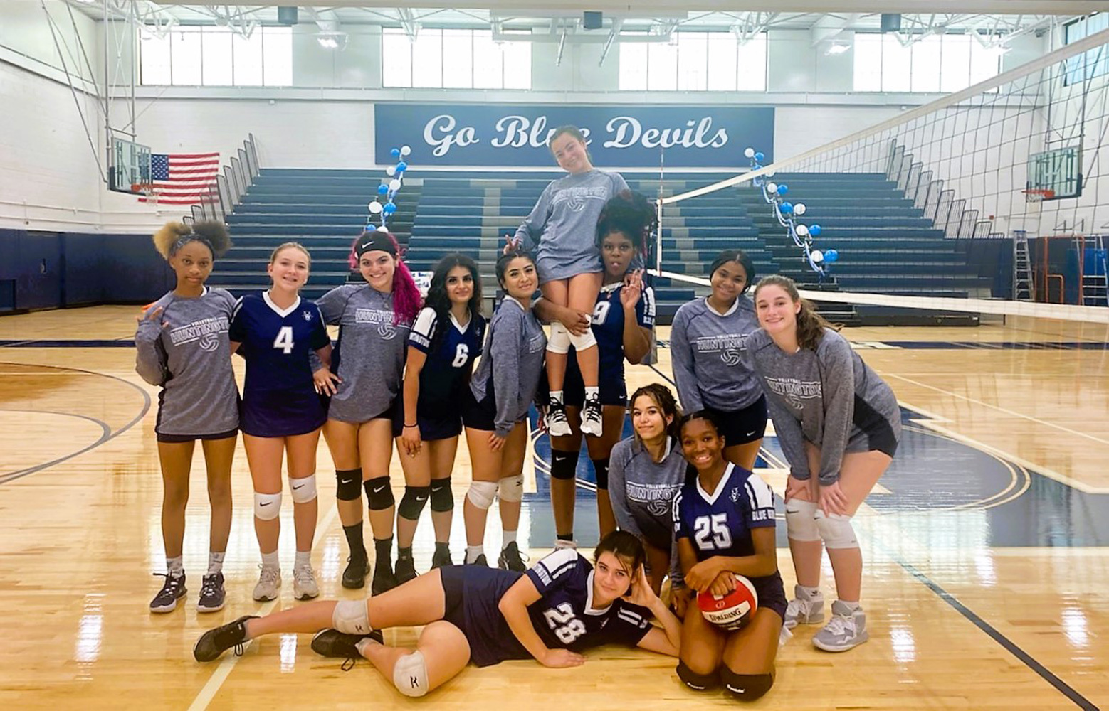 The Blue Devil JV girls' volleyball team.