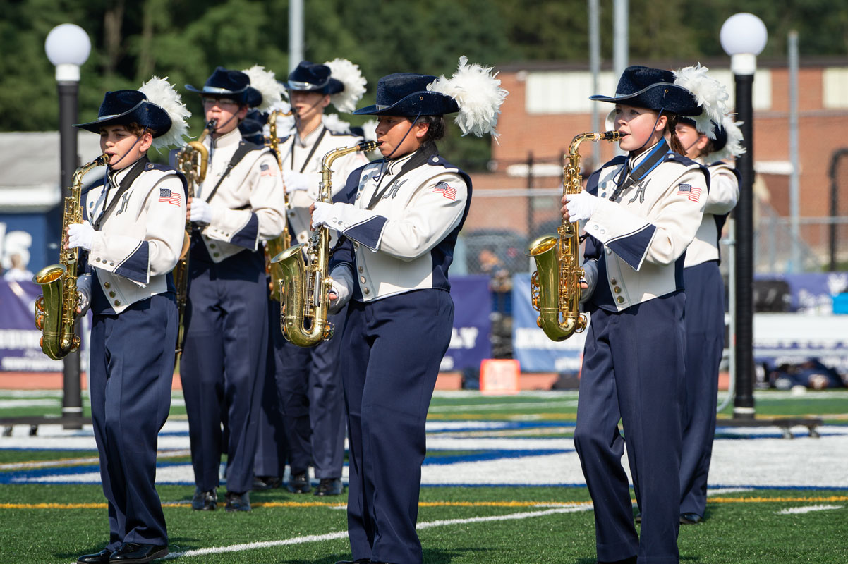 Sunday's marching band home show will feature beautiful pageantry. (Darin Reed photo.)