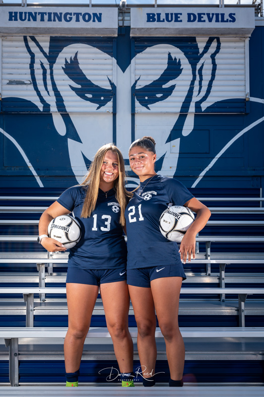 Blue Devil girls' soccer captains Gianna Fort and Hope Bilkey. (Darin Reed photo.)