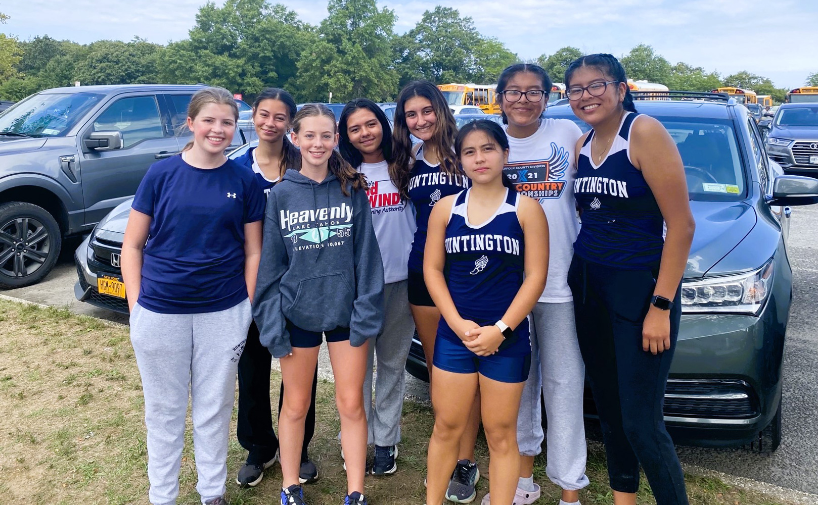 The Finley girls' cross country team at Sunken Meadow State Park.