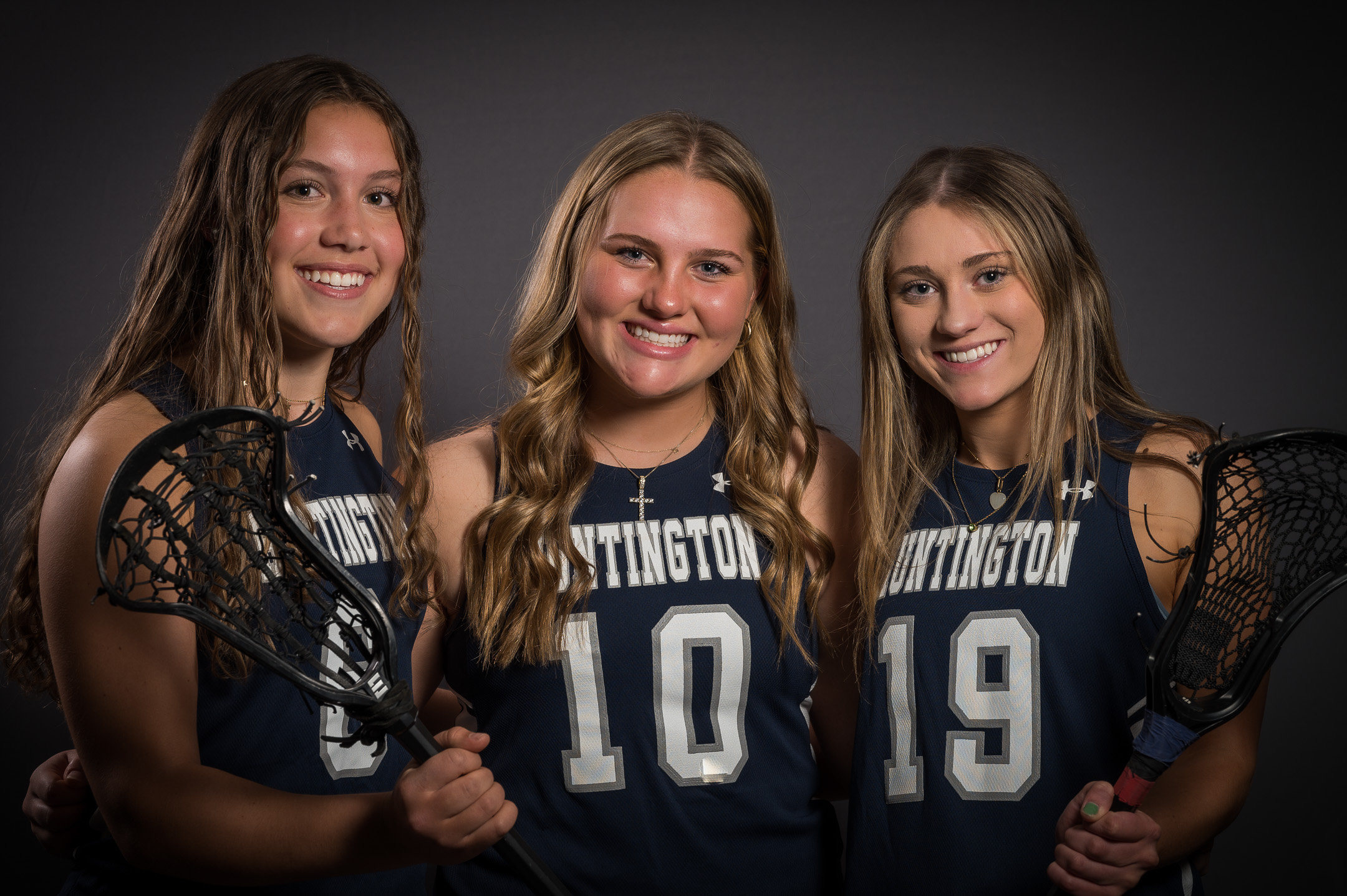  Blue Devil girls' lacrosse captains Laurel Bonn, Gianna Forte and Grace Agrillo. (Darin Reed photo.)  