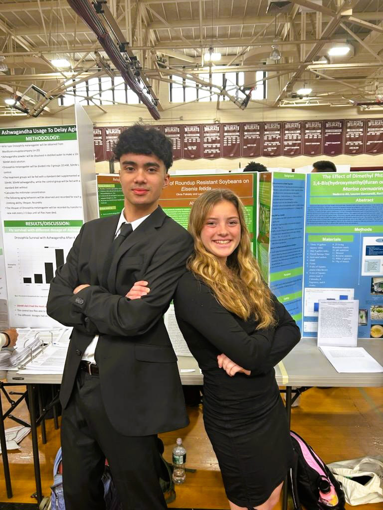  Huntington juniors and research partners Lucas Spagnoletti and Olivia Polinsky   