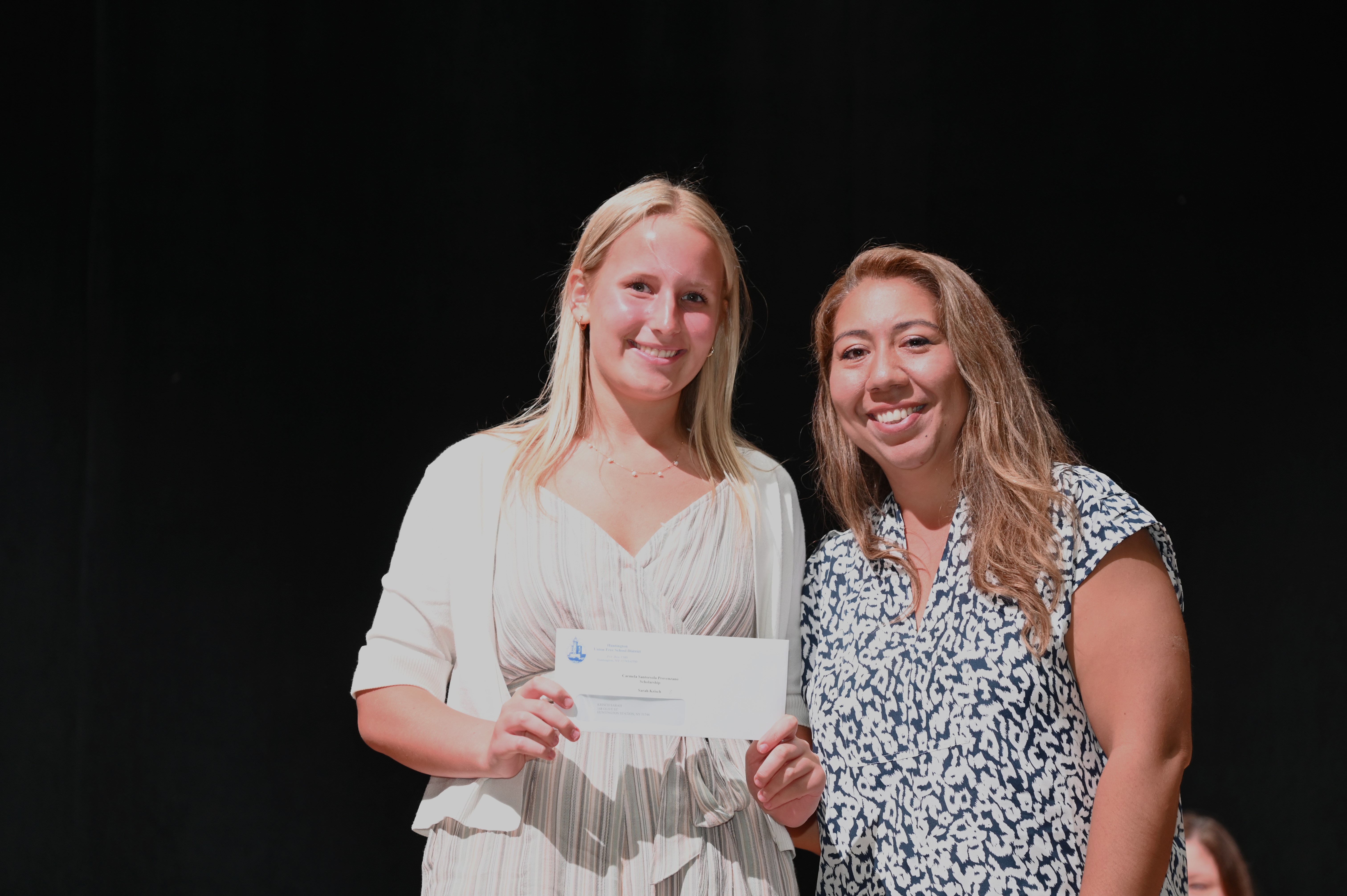  Carmela Santorsola Provenzano scholarship recipient Sarah Krisch with Evelyn Hernandez   