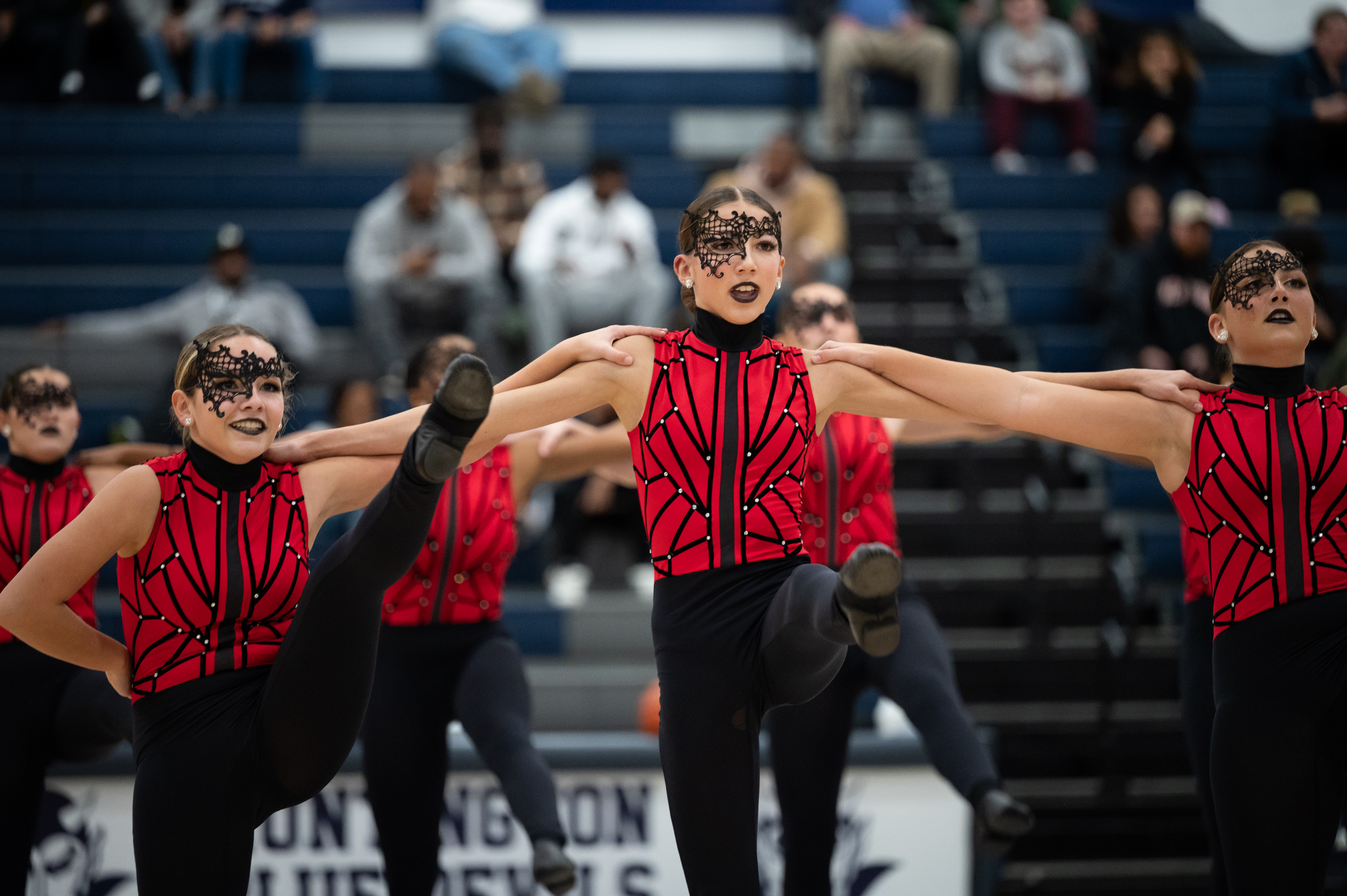  The Highsteppers performing at halftime of a basketball game last winter. (Darin Reed photo.)  