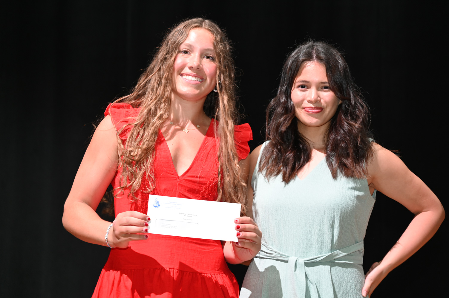  Robert K. Toaz Scholarship recipient Laurel Bonn with guidance counselor Ivy Alvayero.  