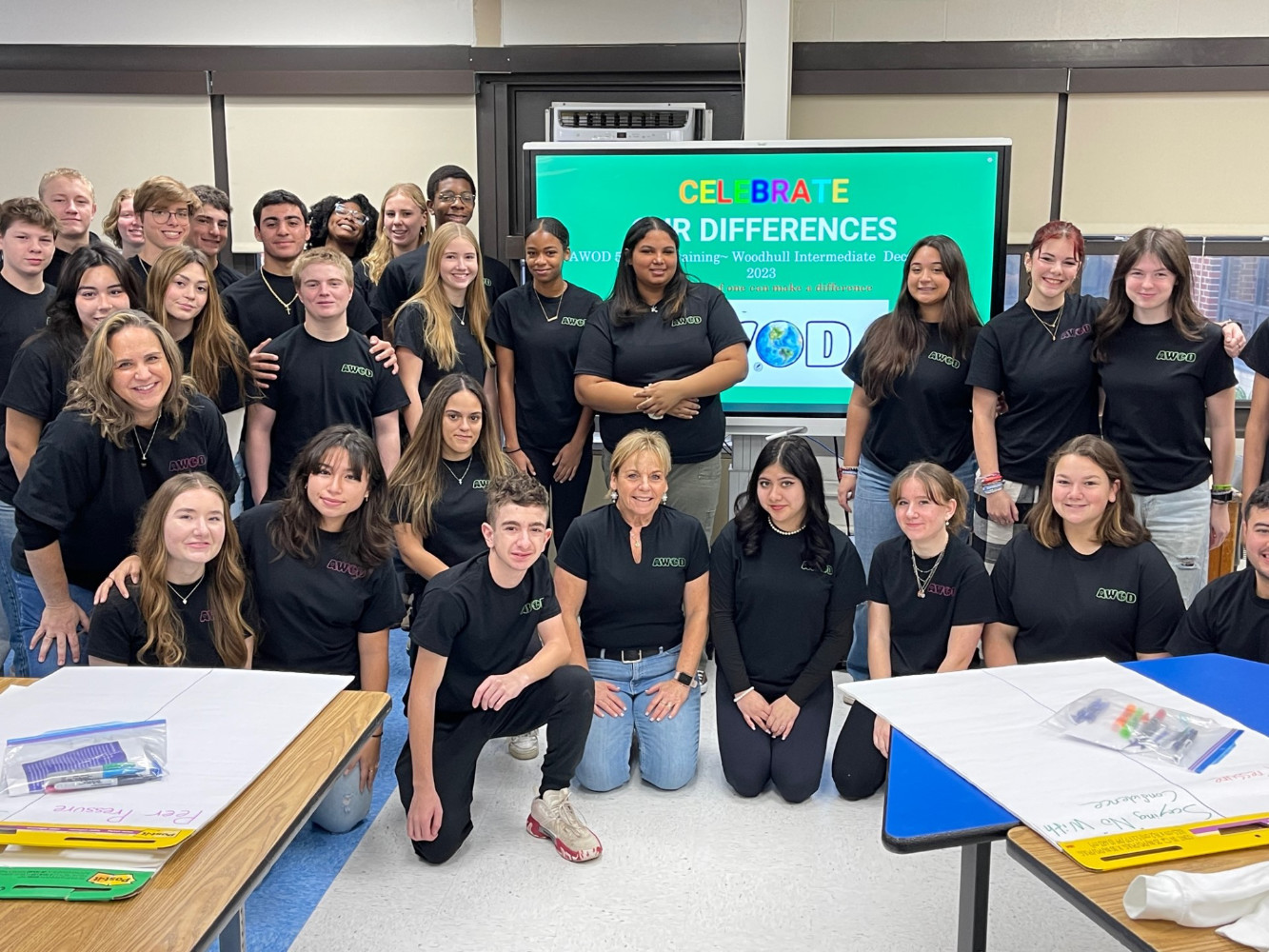  Huntington AWOD club members at a training at Woodhull School.  