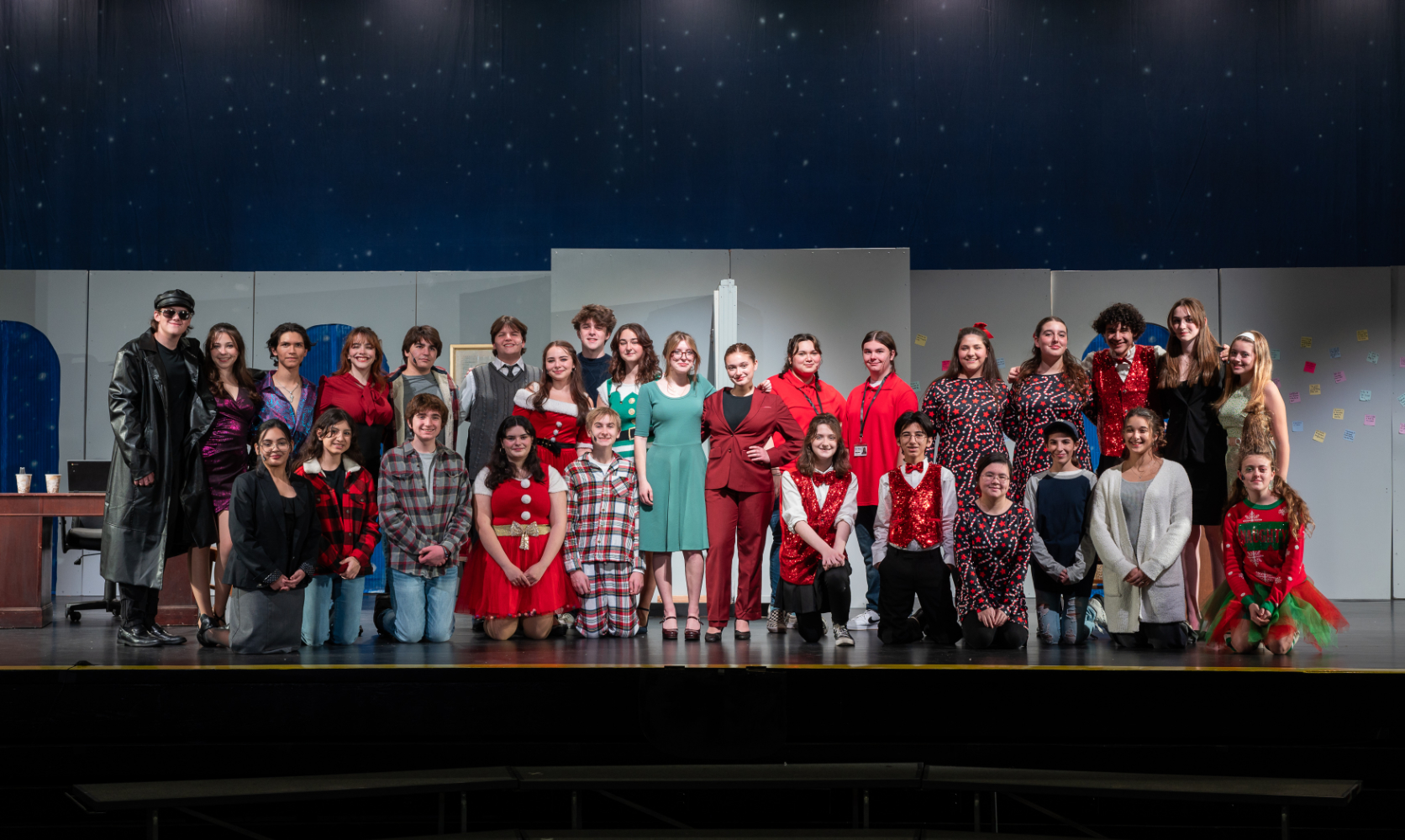  The talented cast of the Huntington drama club's production of Humbug. (Darin Reed & Rachel Learned photo.)  