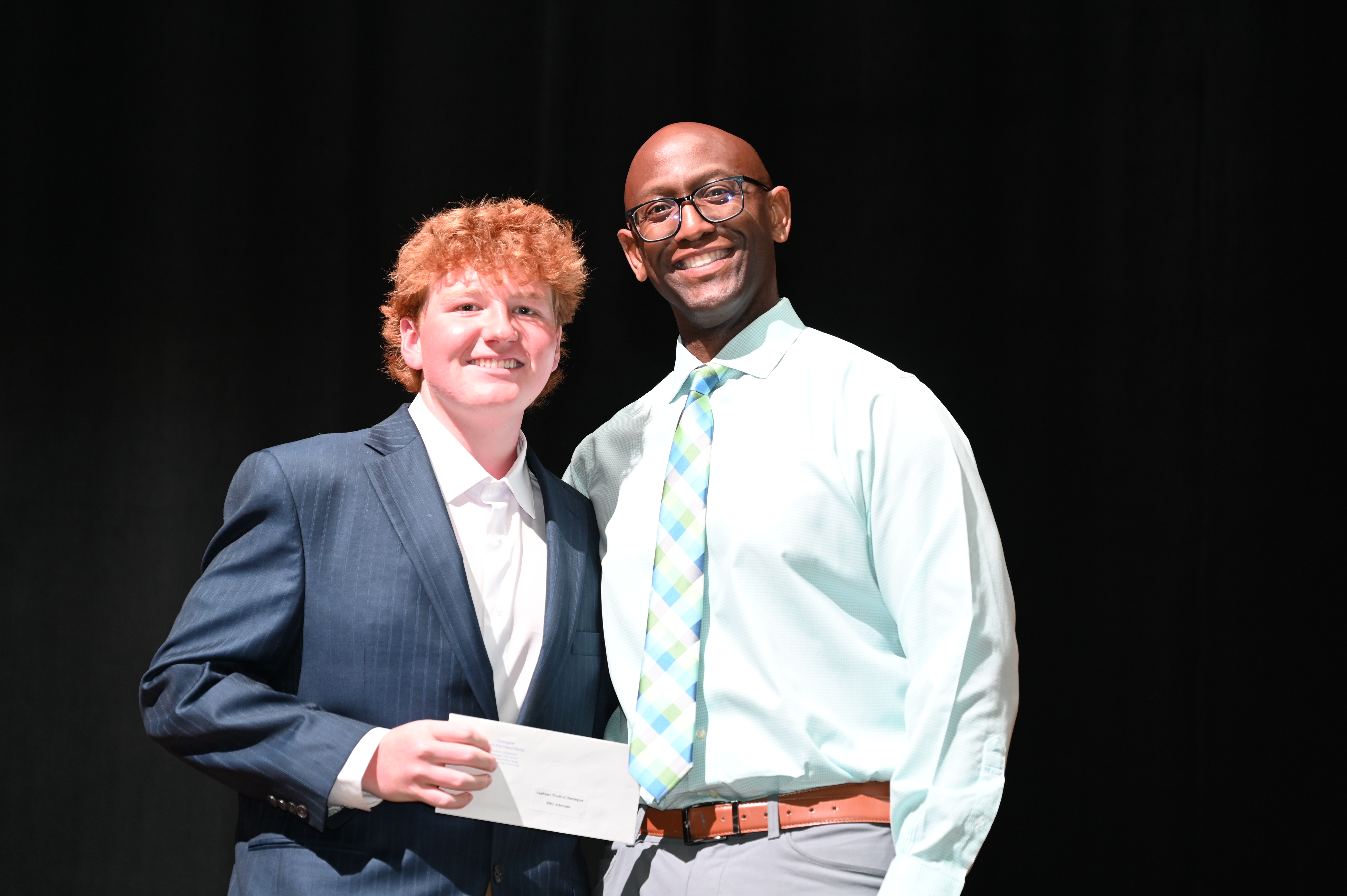  Riley Ackerman with high school Assistant Principal Gamal Smith   