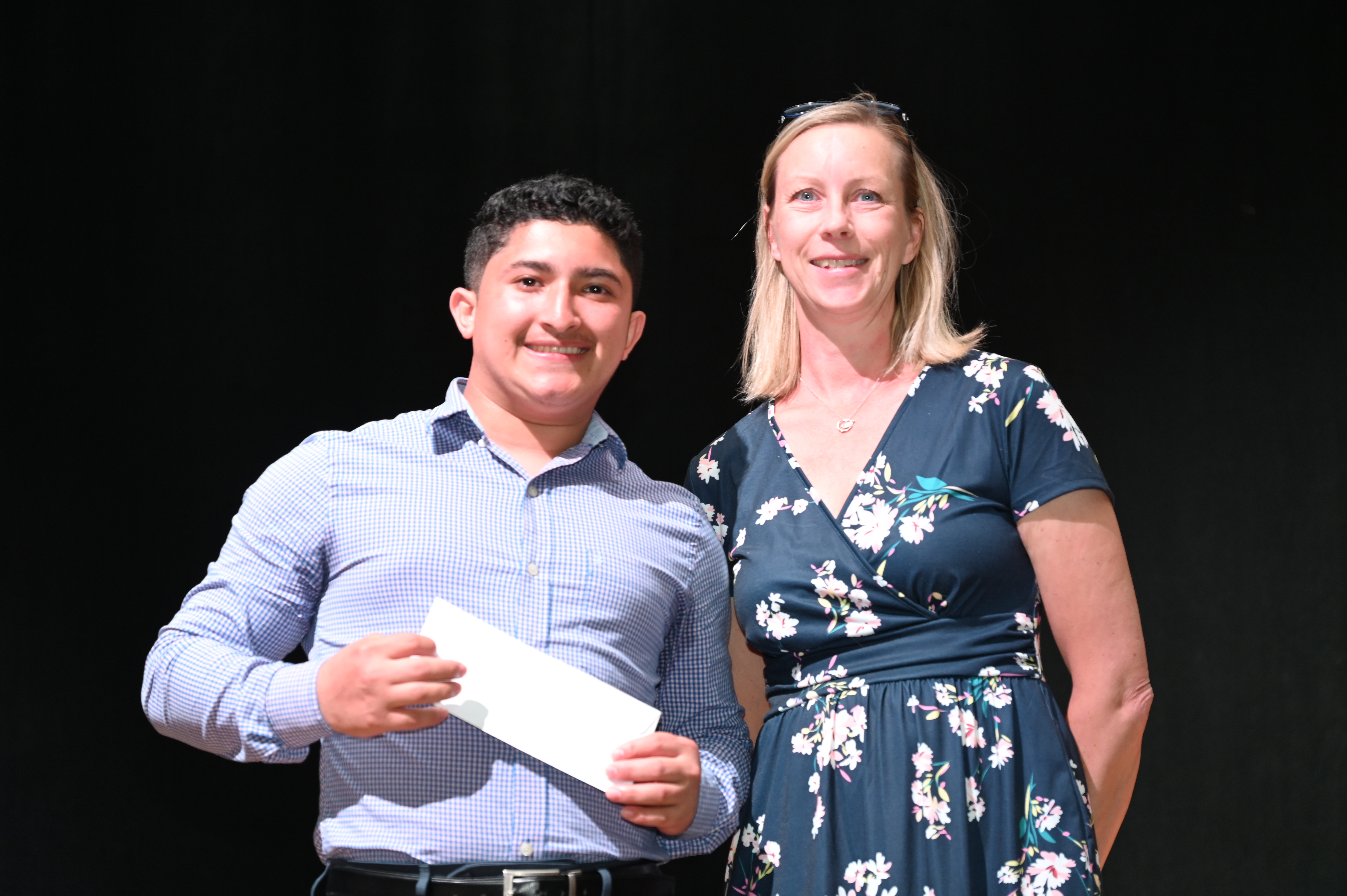  Vice President Jennifer Biancardo presented the Huntington Foundation scholarship to Levi Villatoro  