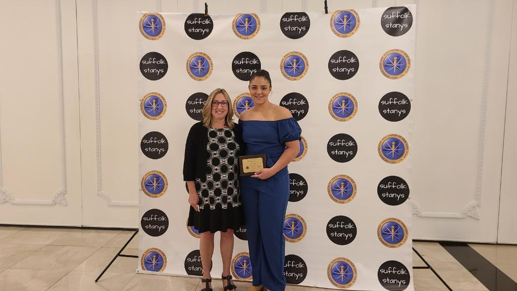  Haileigh Smith (right) with Deborah Beck at the awards dinner.  